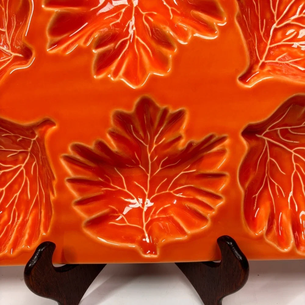 Farval Fall Leaves Leaf Serving Server Tray Candy Snack Nut Jello Mold 9